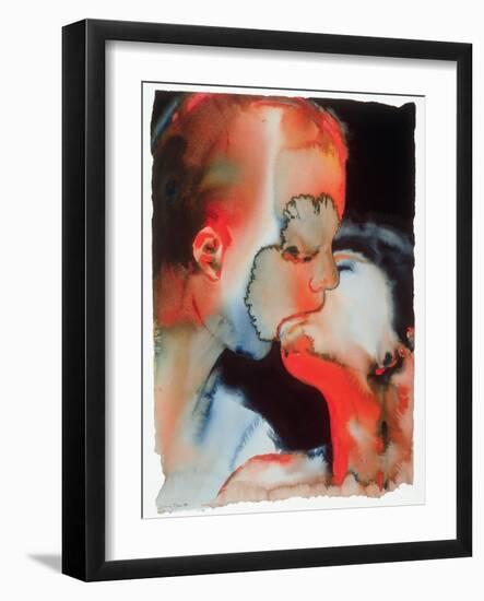 Close-Up Kiss, 1988-Graham Dean-Framed Giclee Print