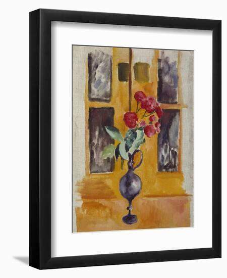 Japanese Roses in a Blue Glass, 1910-Auguste Macke-Framed Giclee Print