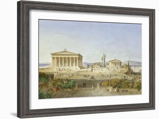 Die Akropolis Von Athen Zur Zeit des Perikles 444 V.Chr, 1851-Ludwig Lange-Framed Giclee Print