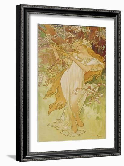 Spring (From the Series "Seasons"), 1896-Alphonse Mucha-Framed Giclee Print