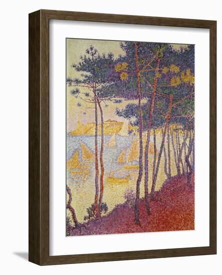 Sailing Boats and Pine Trees, 1896-Paul Signac-Framed Giclee Print