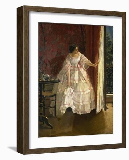 Lady at the Window, Feeding Birds, 1850-Alfred Stevens-Framed Giclee Print