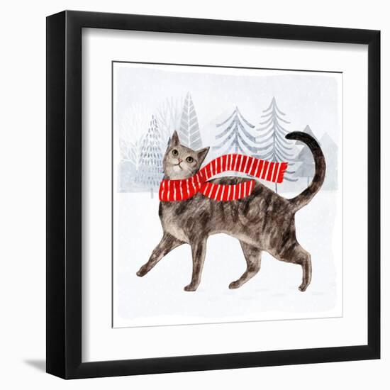 Christmas Cats & Dogs I-Victoria Borges-Framed Art Print