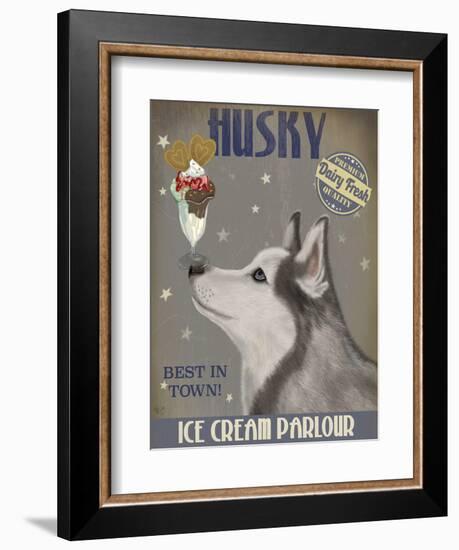 Husky Ice Cream-Fab Funky-Framed Art Print