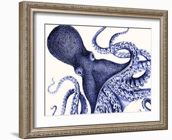 Landscape Blue Octopus-Fab Funky-Framed Art Print