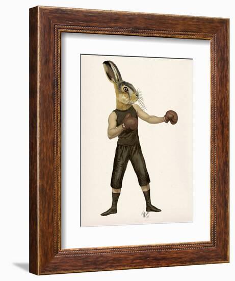 Boxing Hare-Fab Funky-Framed Art Print