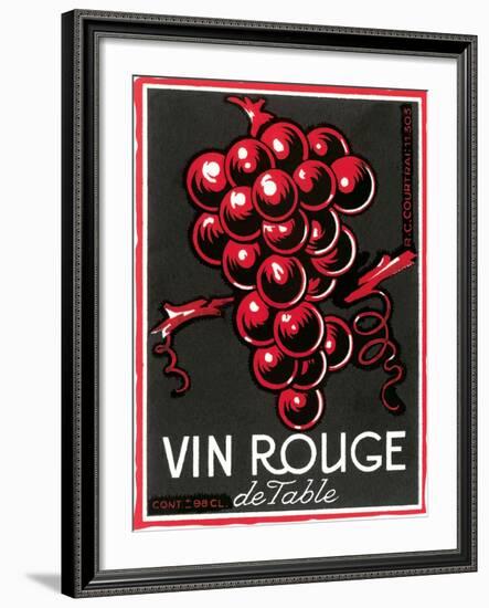 Vin Rouge Label-null-Framed Art Print