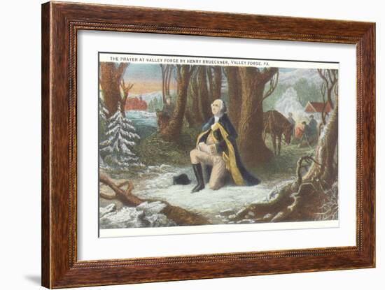 Painting of Washington at Valley Forge-null-Framed Art Print