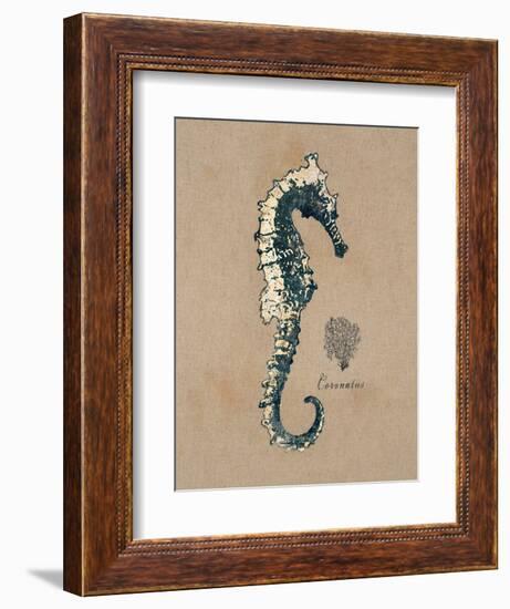 Vintage Linen Seahorse-Regina-Andrew Design-Framed Art Print