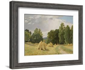 Haystacks, Preobrazhenskoe-Ivan Ivanovich Shishkin-Framed Giclee Print