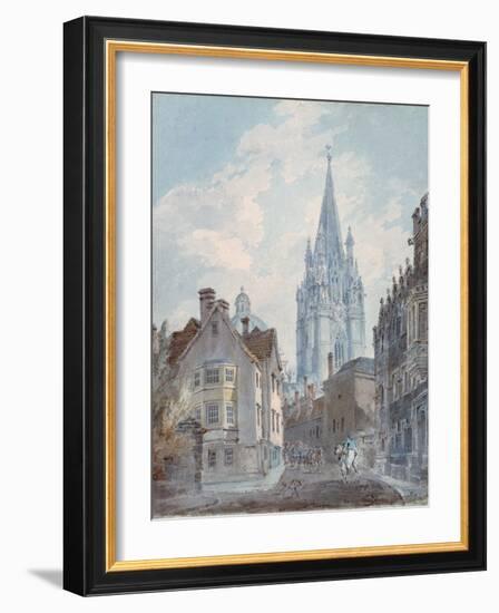 Oxford: St Mary's from Oriel Lane, 1792-1793-J. M. W. Turner-Framed Giclee Print