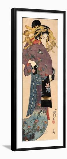 A Standing Bijin, Ca 1820-Utagawa Kunisada-Framed Giclee Print