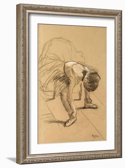 Seated Dancer Adiusting Her Shoes, C1876-Edgar Degas-Framed Giclee Print