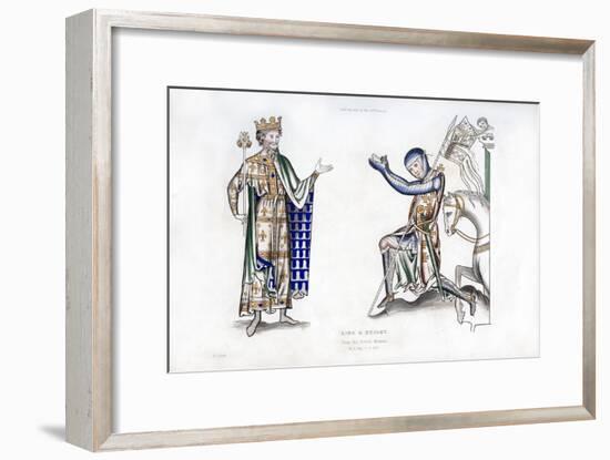 King and Knight, Late 12th Century-Henry Shaw-Framed Giclee Print