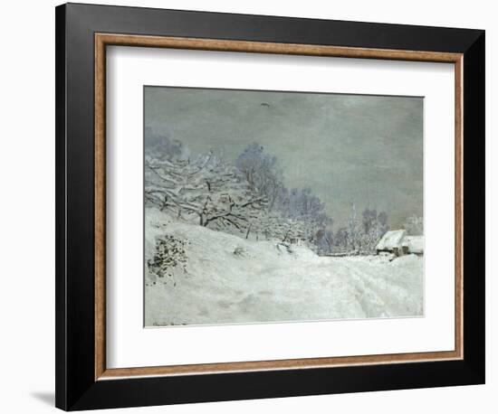 Landscape Around Honfleur, Snow, circa 1867-Claude Monet-Framed Giclee Print