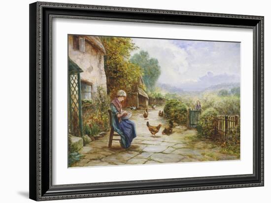 Peeling Potatoes-Ernest Walbourn-Framed Giclee Print