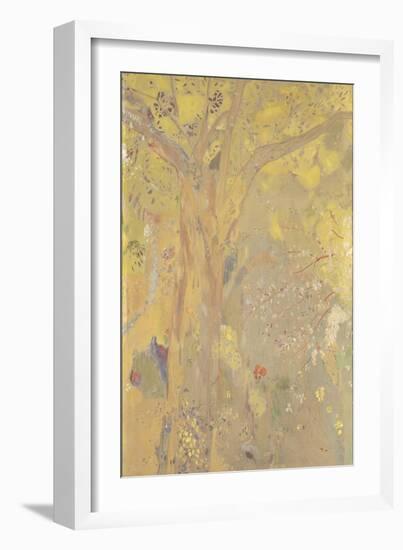 Décoration Domecy : arbres, fond jaune-Odilon Redon-Framed Giclee Print