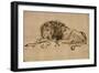 Lion au repos-Rembrandt van Rijn-Framed Giclee Print