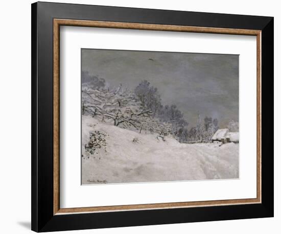 Environs de Honfleur, neige-Claude Monet-Framed Giclee Print