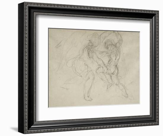 Etude pour la lutte de Jacob et de l'ange-Eugene Delacroix-Framed Giclee Print