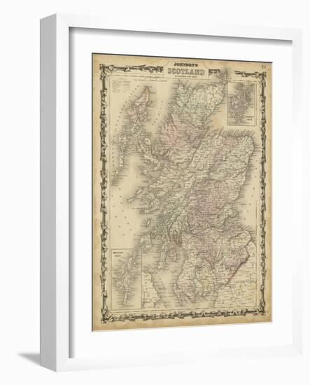 Johnson's Map of Scotland-null-Framed Art Print