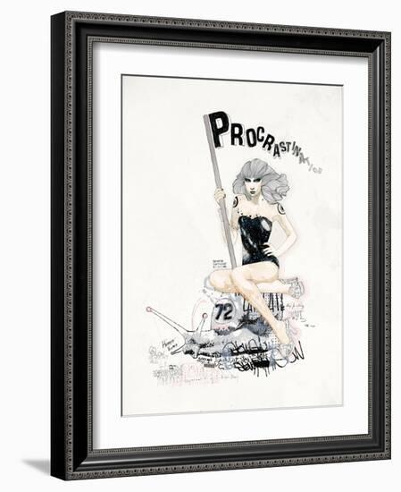 ProcrastiNATION-Mydeadpony-Framed Art Print