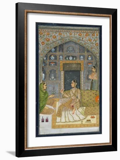 Lady in Pavilion at Night, India-null-Framed Giclee Print