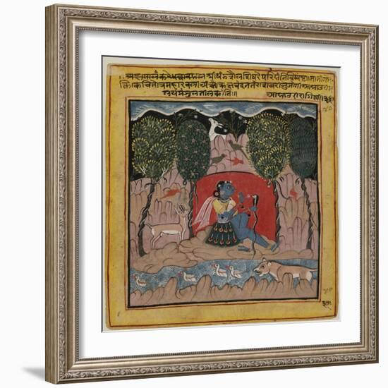 Asavari Ragini Charms Snakes in a Rocky Landscape-null-Framed Giclee Print