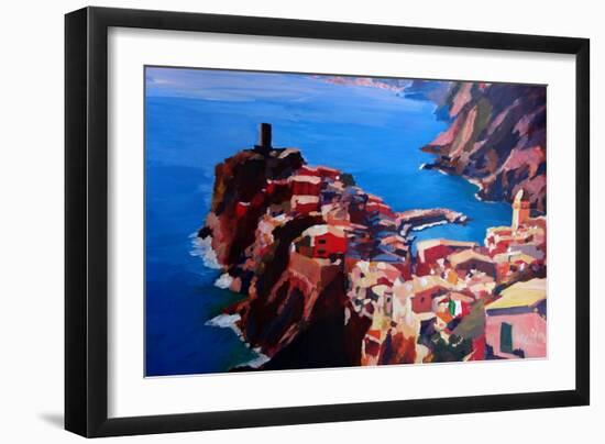 Spectacular Cinque Terre View to Vernazza, Ligure-Markus Bleichner-Framed Art Print