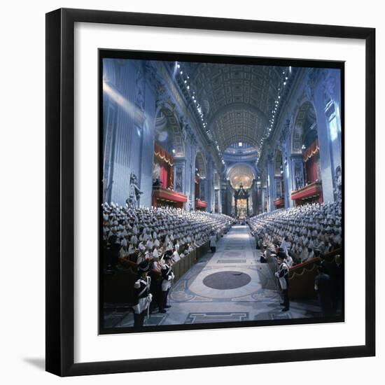 St. Peter's Basilica During the 2nd Vatican Ecumenical Council of the Roman Catholic Church-Hank Walker-Framed Photographic Print