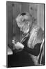 Old Age Essay: Woman Knitting-null-Mounted Photographic Print