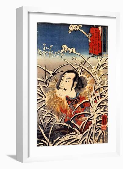 Lingering Snow at Ishiyama-Kuniyoshi Utagawa-Framed Giclee Print