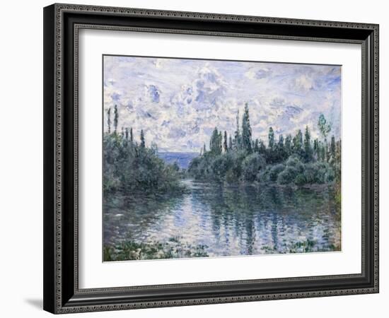 Arm of the Seine near Vetheuil, c. 1878 (oil on canvas)-Claude Monet-Framed Giclee Print