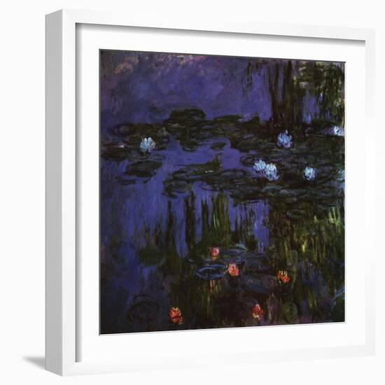 Water Lilies, 1914 (oil on canvas)-Claude Monet-Framed Giclee Print