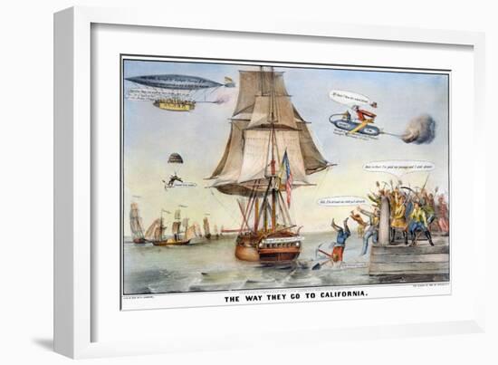 Gold Rush Cartoon, 1849-Currier & Ives-Framed Giclee Print