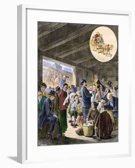 Chinese Immigrants at the San Francisco Custom-Hoouse, 1870s-null-Framed Giclee Print