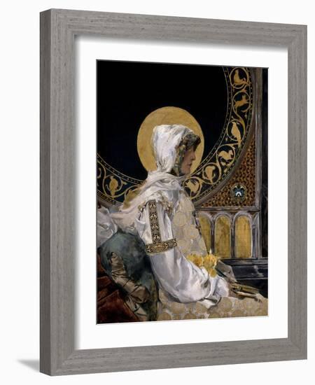 Santa En Oración, 1888-Joaquín Sorolla y Bastida-Framed Giclee Print