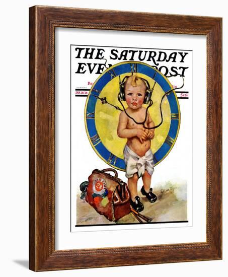 "Baby Pilot," Saturday Evening Post Cover, January 28, 1928-Ellen Pyle-Framed Giclee Print
