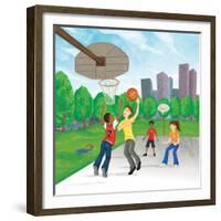 The Way the Ball Bounces - Jack & Jill-Elisa Chavarri-Framed Giclee Print
