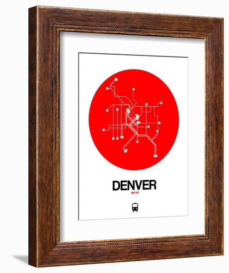 Denver Red Subway Map-NaxArt-Framed Art Print