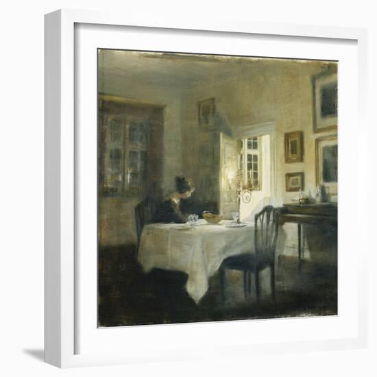 A Woman at a Table in a Dining Room-Carl Holsoe-Framed Giclee Print