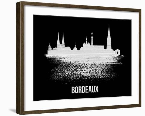 Bordeaux Skyline Brush Stroke - White-NaxArt-Framed Art Print