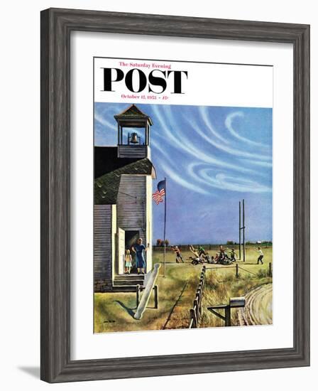 "Endl of Recess" Saturday Evening Post Cover, October 17, 1953-John Falter-Framed Giclee Print