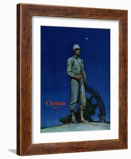"Lone Soldier," December 25, 1943-Mead Schaeffer-Framed Giclee Print