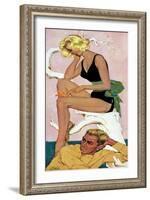 Marry the Boss' Daughter - Saturday Evening Post "Leading Ladies", April 18, 1959 pg.37-Robert Jones-Framed Giclee Print