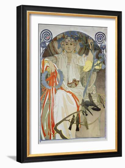 Plakat Fuer Das Gesangs- Und Musikfest Fruehling 1914 in Prag, 1914-Alphonse Mucha-Framed Giclee Print