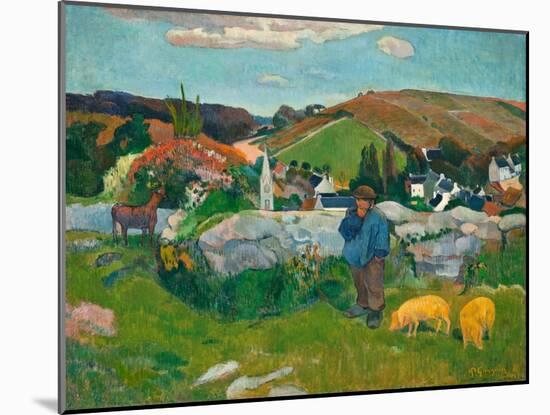 The Swineherd. 1888-Paul Gauguin-Mounted Giclee Print