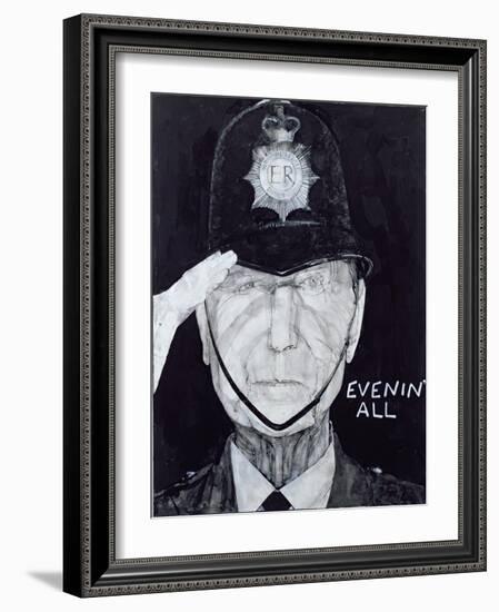 Portrait of Jack Warner as Dixon of Dock Green, Illustration for 'The Listener', 1970s-Barry Fantoni-Framed Giclee Print