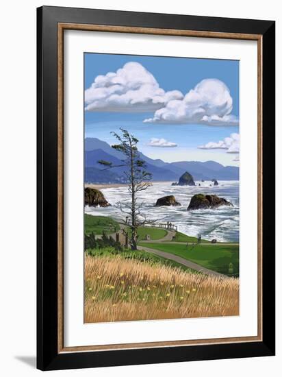 Rocky Coastline-Lantern Press-Framed Art Print