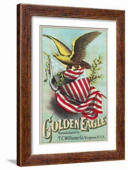 Virginia, Golden Eagle Brand Tobacco Label-Lantern Press-Framed Art Print